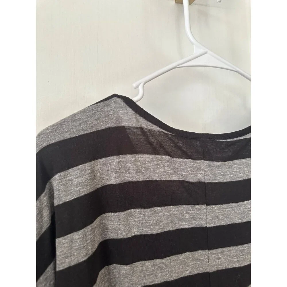 Tresics women’s size small black and grey striped shirt